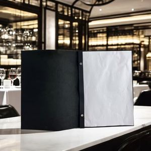 Folio de Menú Promocional Moderno Personalizado de Cuero Genuino A5, con Logotipo Grabado, Encuadernación con Tornillos, para Restaurantes - Product Image 1