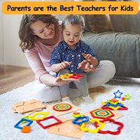 Juguetes de aprendizaje sensorial Montessori para niños pequeños 1-3 niños en edad preescolar rompecabezas de clasificación de forma de madera regalo educativo sensorial