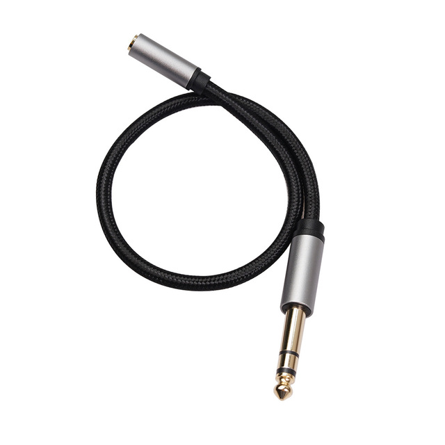 6.35mm Male 3.5mm Female Audio AUX Cable Headset Microphone Recording Adapter Gold Plated Converter for Camera & HDTV