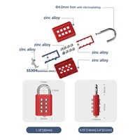 Serrure à code à huit chiffres à mécanisme mécanique pour la commodité des personnes aveugles, adaptée aux cadenas, aux casiers de fitness et aux bagages
