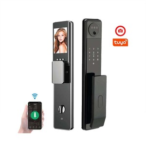 Puliduo tuya App khóa thông minh mới cửa gỗ đọc dấu vân tay kết nối <span class=keywords><strong>Wifi</strong></span> thẻ nhớ dữ liệu kẽm hợp kim điện An Ninh - Product Image 1