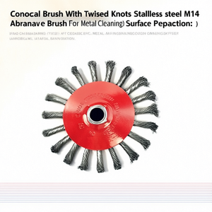Conical <b>Brush</b> With Twisted Knots Stainless Steel M14 Abrasive <b>Brush</b> For Metal Cleaning And Surface Preparation - Product Image 2
