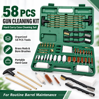 Kit de nettoyage d'armes à feu multi-calibres AVIC HANGTE 58 pièces avec brosses de nettoyage, tiges en laiton, chiffons en coton et étui de transport rigide pour la chasse