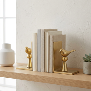 AK Brass Gold Finished Bird Metal <b>Bookends</b> Set Of 2 Customized Decorative Book Ends for Table Shelf Home Office Decor - Product Image 3