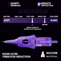 Aiguille intégrée pour tatouage Tuffking TNC-026, revêtement violet, creuse, incurvée, Magnum, ligne ronde, coupe, brume, arc, aiguille 6,2x1,7cm 7g