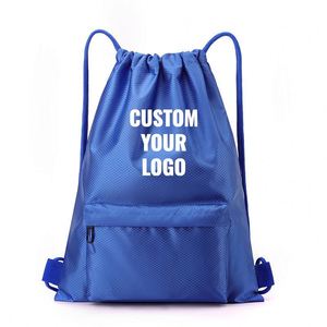 Custom Brand & Logo Wholesale Durable Gym <b>Drawstring</b> <b>Backpack</b>, Polyester Waterproof Unisex with Air Cushion Support Belt - Product Image 5