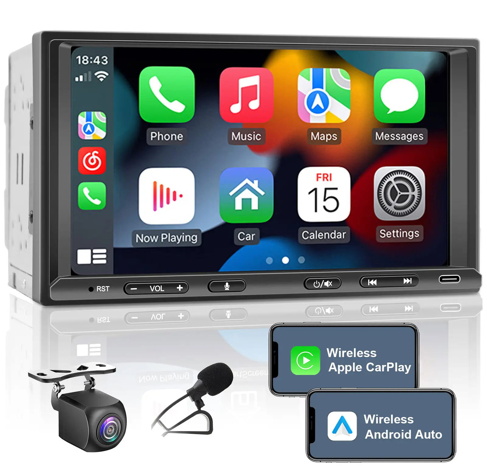 Lieferant Herstellerpreis 7 Zoll drahtloses CarPlay Auto-Spielzeug Dashcam Auto-Elektronik Android Auto-Android-Player für Auto
