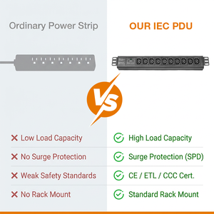Промышленный блок распределения питания (PDU) IEC <span class=keywords><strong>1U</strong></span> из алюминиевого сплава с сертификатом CE, с кабелем питания 14AWG для сетевого и ИТ-управления - Product Image 3