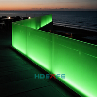Rampe en verre sans cadre en aluminium HDSAFE HD-L008F pour extérieur avec éclairage LED pour balcon, terrasse et escaliers