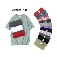 Camiseta Básica Oversize para Hombre, Algodón, Impresión DTF, Logotipo Personalizado, Camiseta Casual Holgada, Uso Diario