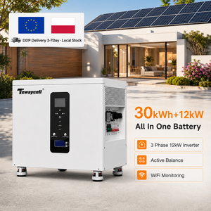 Stock UE Tewaycell 30kWh Batería de Almacenamiento de Energía para el Hogar 12kW Inversor Trifásico Fuera de Red Sistema Todo en Uno 10000 Ciclos DDP - Product Image 1