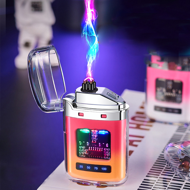 Custom Mini Cheap Clear USB Rechargeable Electronic Arc Smoking Lighter Pocket Lighters Wholesale from China