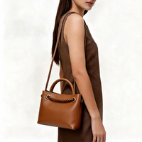 Sac à bandoulière grande capacité pour femme avec logo personnalisé, sac messager vintage en cuir PU tressé, vente en gros OEM ODM