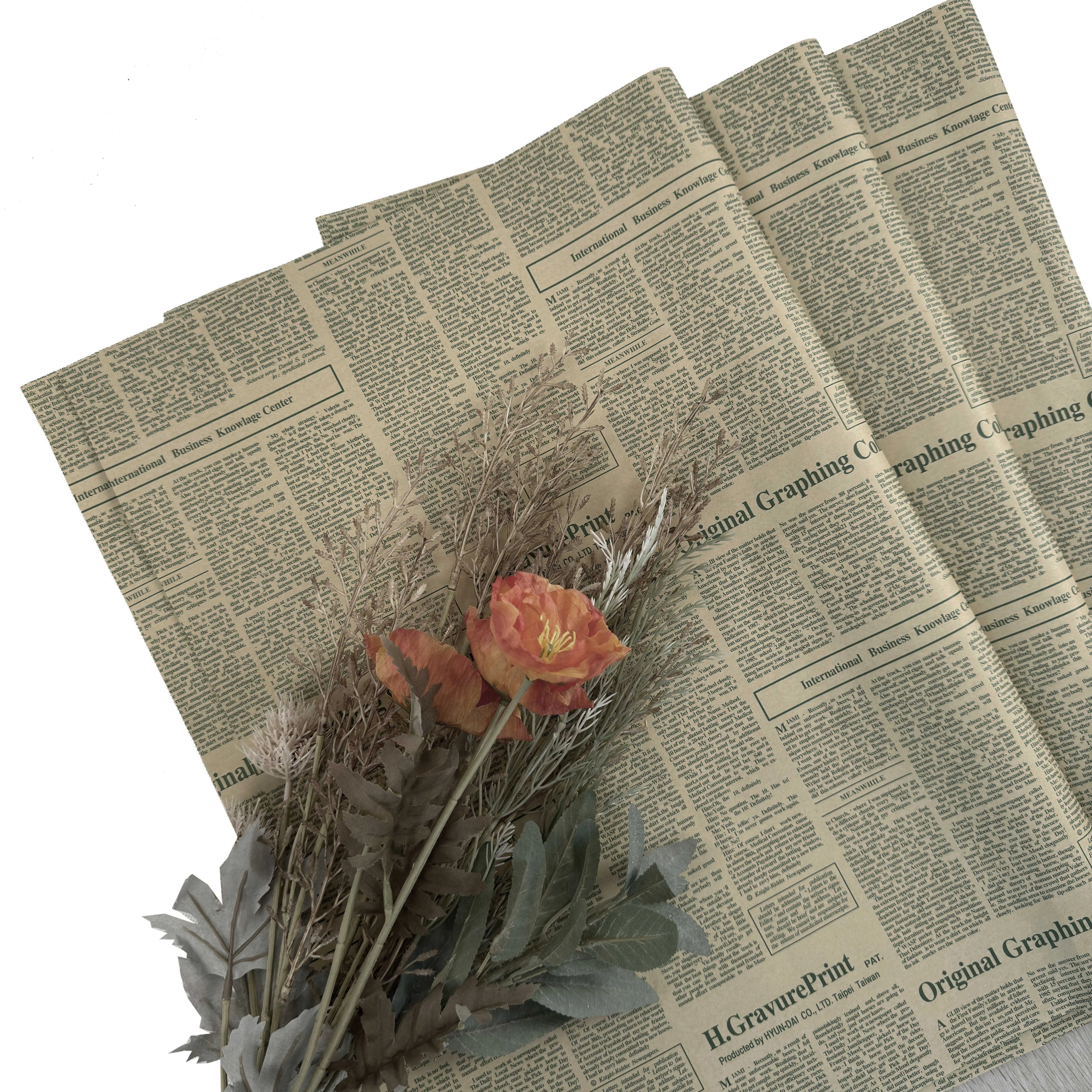 결혼 선물 및 꽃을 위한 프리미엄 품질 내구성 크래프트 종이 포장