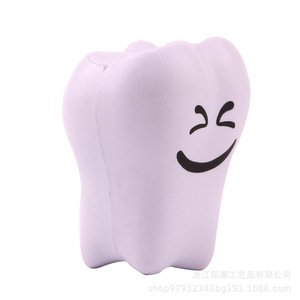 Pu Foam Tooth Fidget Toy High <b>Rebound</b> Stress Reliever Cartoon Shape For Kids 8 13 Years Unisex - Product Image 3