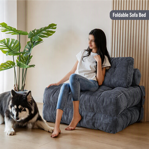 Sofá Cama Plegable de Tela Moderno, Sillón Convertible con Colchón Plegable para Sala de Estar o Apartamento - Product Image 2