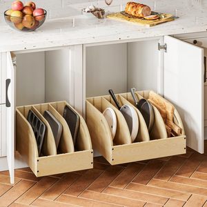 <span class=keywords><strong>Organizador</strong></span> de Ollas y <span class=keywords><strong>Sartenes</strong></span> con Cierre Suave, Cajón Extraíble de Alta Resistencia para Almacenamiento de Bandejas de Horno y Tablas de Cortar para Cocina - Product Image 2