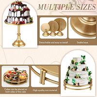 Ensemble de supports à gâteaux en métal doré, présentoir rond pour table de desserts, pour mariage, anniversaire, fête, cupcakes, pâtisseries, bonbons, plateau à gâteaux en métal