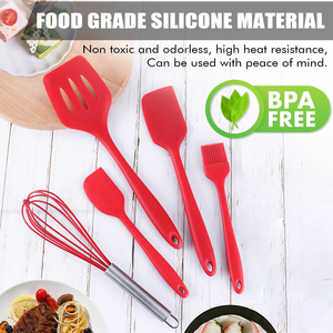 Customized Logo 5 Pcs Heat Resistant <b>Silicone</b> Kitchen Baking Spatula Set OEM ODM Non Stick Cooking <b>Tools</b> - Product Image 6