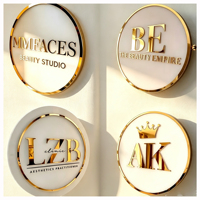 Lettres en acrylique personnalisées rétroéclairées par LED, logo 3D, enseigne lumineuse circulaire néon, fabrication directe en usine OEM