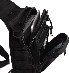 유니섹스 전술 슬링 데이팩 소형 배낭 야외 캠핑 비상용 가방 남녀 공용 어깨 및 가슴 스트랩 포함 - Product Image 5