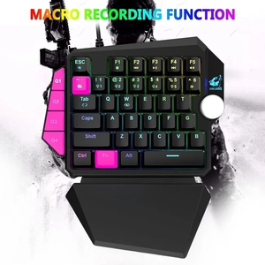 <span class=keywords><strong>Clavier</strong></span> mécanique de jeu USB-C ergonomique programmable à <span class=keywords><strong>une</strong></span> <span class=keywords><strong>main</strong></span> Free Wolf K5 avec bouton multimédia et design détachable - Product Image 6