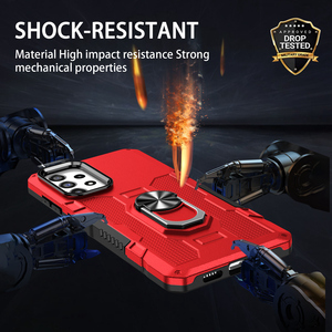 Funda protectora para teléfono móvil <span class=keywords><strong>Samsung</strong></span> <span class=keywords><strong>Galaxy</strong></span> A73 5G, carcasa de lujo con armadura roja - Product Image 5