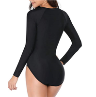 2024 populer UPF 50 pakaian renang wanita Neoprene pelindung ruam ritsleting lengan panjang baju renang satu potong halus Bodysuit berselancar pakaian mandi