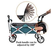 Chariot de camping pliable en acier inoxydable à quatre roues avec auvent et amortisseurs pour bébé, fabriqué en Chine