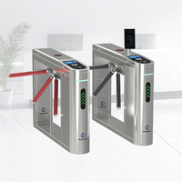 Tourniquet trépied bidirectionnel KMS pour contrôle d'accès, portillon piétonnier avec lecteur de code QR, en acier inoxydable, protection IP65, pour métro et sous-métro