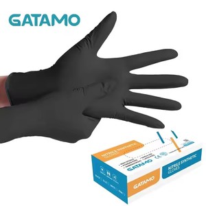 BG19 En455 4 mil boîte de sécurité robuste noir sans nitrile examen gants en nitrile jetables mélange sans poudre gants en nitrile - Product Image 1