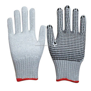 Cheap Sike <strong>PVC</strong> Dotted Cotton Work <strong>Gloves</strong> Comfortable White/Black Anti-Slip Durable 8 Oz Industrial Safety <strong>Gloves</strong> Silicone-free - Product Image 1