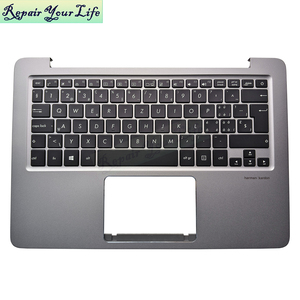 Clavier d'ordinateur portable rétro-éclairé noir <span class=keywords><strong>FR</strong></span> GK TI SW pour Asus Zenbook UX310UA UX410UFR 90NB0CJ1-R31FR0 clavier avec repose-poignets gris argenté - Product Image 2