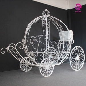 Grand chariot de cheval de citrouille royale chariot de cendrillon blanc de princesse chariot de mariage - Product Image 2