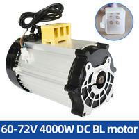 Motor DC Brushless Magnet Permanen Daya Tinggi 60-72V 4000W, Gigi Luar 18, Gelombang Persegi, IP54, Torsi 12.2Nm, Pemasangan Flens, Listrik