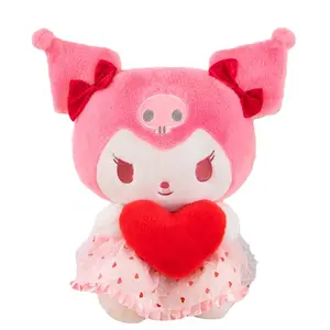 New Japan Figure Stuffed Plush Toys Kuromi Plush My Melody Mini Kawaii Kuromi holding his heart
