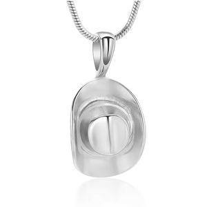 Kalung Urn Kremasi dari Baja Anti Karat untuk Abu, Perhiasan Kremasi Topi Koboi, Kenang-kenangan Abu untuk Anak Laki-laki dan Pria dengan Kotak Hadiah - Product Image 2