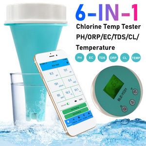 Détecteur de qualité de l'eau 6IN1 avec testeur de chlore d'étalonnage de la température du pH pour moniteur d'application en ligne de piscine 1 an de garantie - Product Image 1