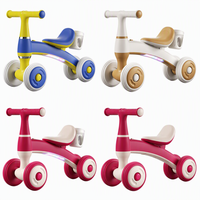 Vélo d'équilibre pour enfants à 4 roues, direction limitée à 135 degrés, lumières colorées, musique, faible centre de gravité, pneus EVA