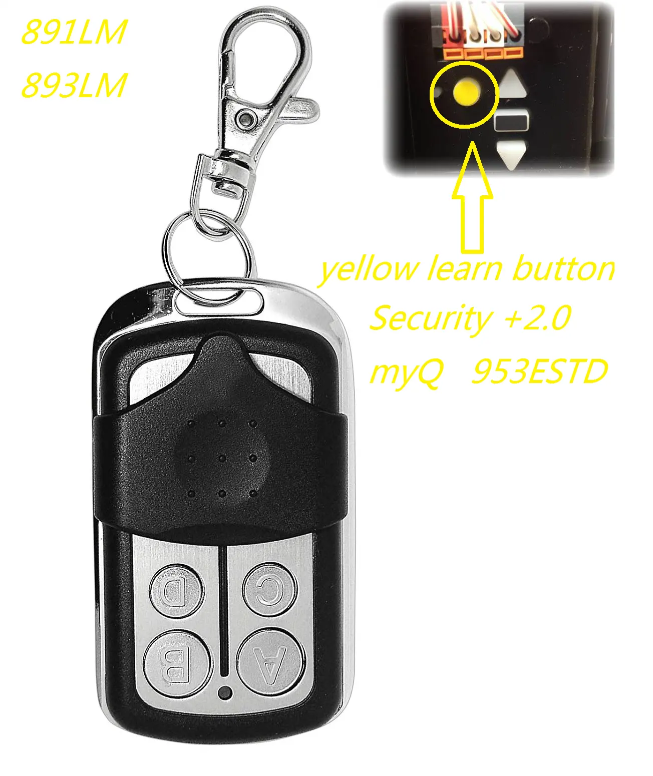 リフトマスター互換リモコン891LM 893LM 953ESTDセキュリティ + 2.0 myQ Garage Door Opener