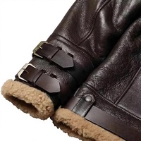 Veste en cuir véritable vintage B3 pour homme, doublée de fourrure synthétique, avec logo personnalisé