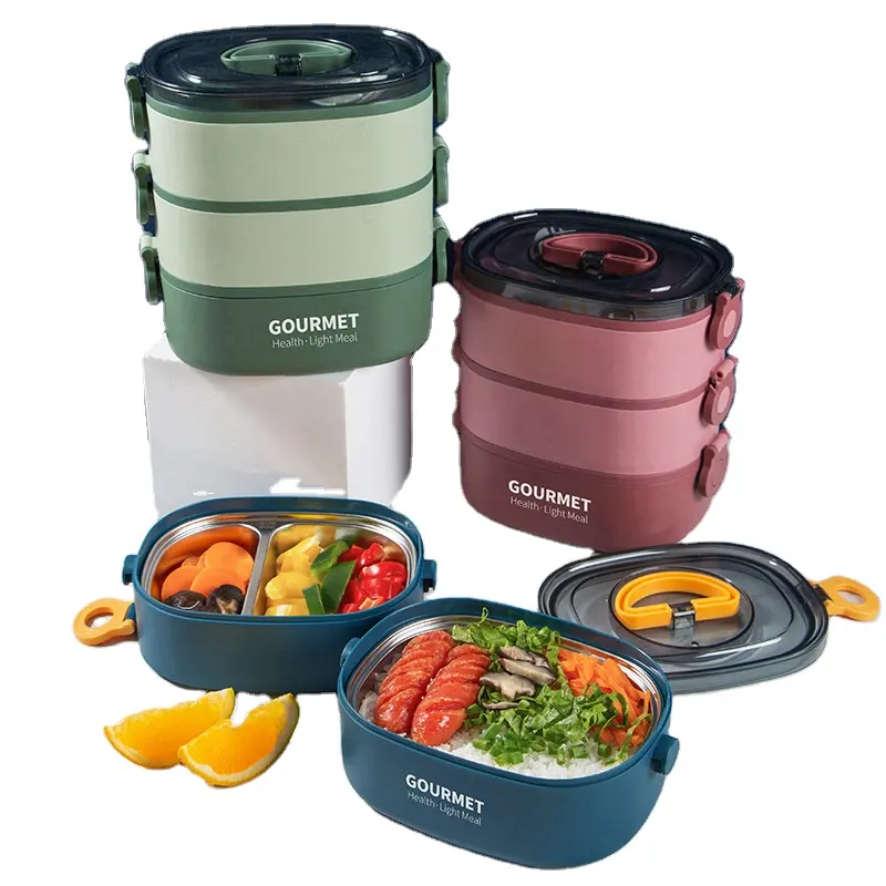 Paslanmaz çelik taşınabilir yemek kutusu yemek seti çocuk Bento konteynerler öğrenciler çocuklar Lunchbox gıda saklama kutusu