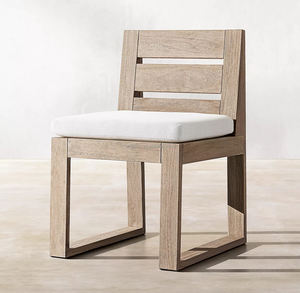 Ensemble de meubles de jardin modernes en teck avec 6 chaises inclinées et table à manger - Product Image 4