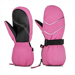 Custom Winter Ski <b>Gloves</b> Waterproof Breathable Insulated Zipper Snowboarding Mittens Factory Wholesale - Product Image 2