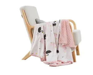 OEM Eco-friendly Custom Pattern Minky Bubble Blanket Double Layers Mink Dot Plush Baby Blankets For Winter