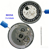 Pièces de rechange pour montre, mouvement mécanique automatique à remontage automatique, mouvement japonais d'origine TMI NH35A NH35 3H 3.8H 6H Crown, neuf.