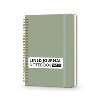 Carnet de notes unisexe à spirale ligné Taja, 140 pages, ligné universitaire, couverture rigide A5 (5,7x7,9 pouces), vert