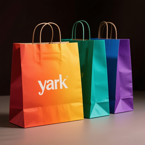 Wholesale Full Custom logo Printed Shopping Paper <b>Bags</b> with Processed Colored Kraft Paper <b>Bags</b> - Product Image 5