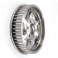 Pulley Timing 32 Gigi Aluminium 6061 Anodized Keras Tahan Aus Presisi Tinggi Khusus untuk Suku Cadang Penggerak Listrik Sepeda Motor