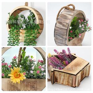 Support mural en bois pour plantes suspendues, forme irrégulière, décoration intérieure, style rétro campagnard - Product Image 5